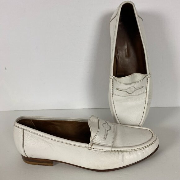 Florsheim Royal Imperial Loafers Slip On Shoes Mens 9.5 D White Leather 75404 - Picture 2 of 14
